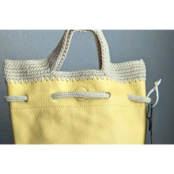 The SAK Striped Leather Crochet Backpack Yellow Seminyak Bag Purse Boho Dylan main image 7
